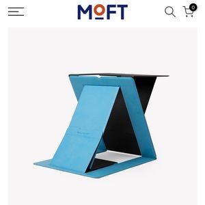 Moft sit stand desk in blue